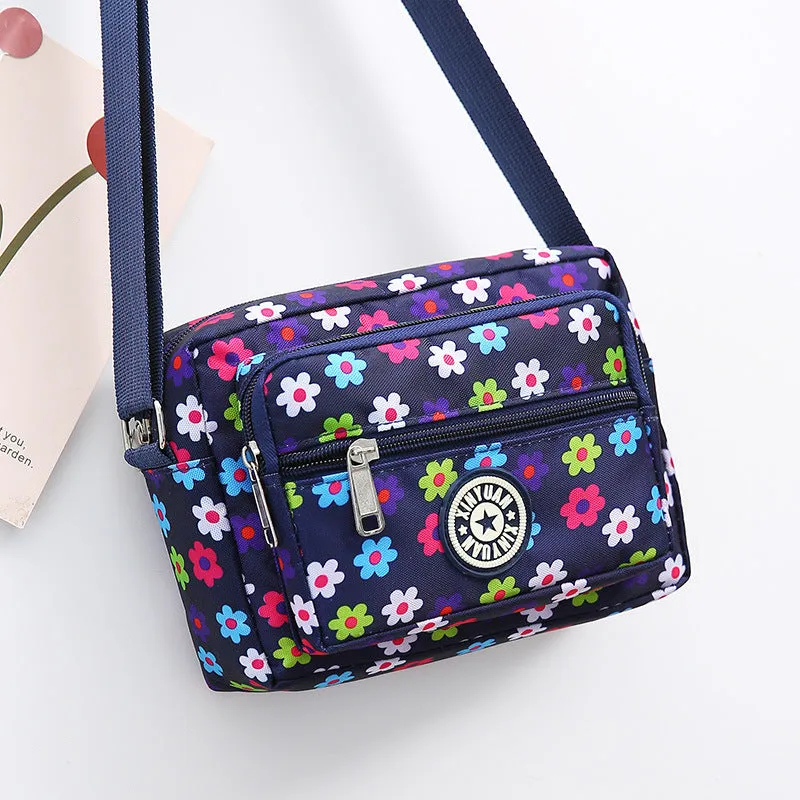 Women's Oxford Cloth Mother Flower Canvas Stall Crossbody Bags