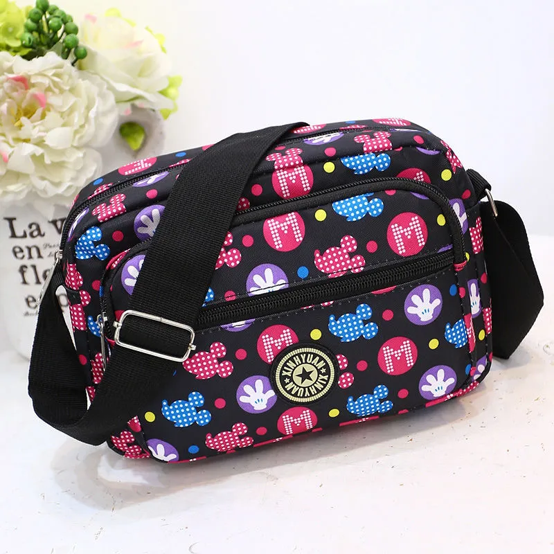 Women's Oxford Cloth Mother Flower Canvas Stall Crossbody Bags