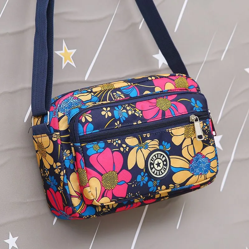 Women's Oxford Cloth Mother Flower Canvas Stall Crossbody Bags