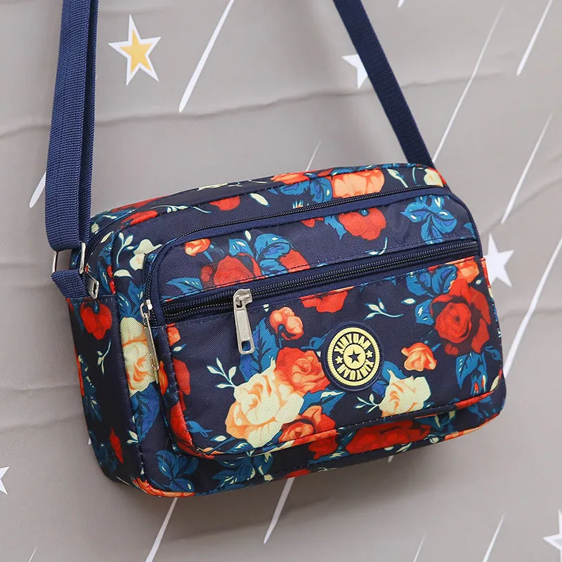 Women's Oxford Cloth Mother Flower Canvas Stall Crossbody Bags