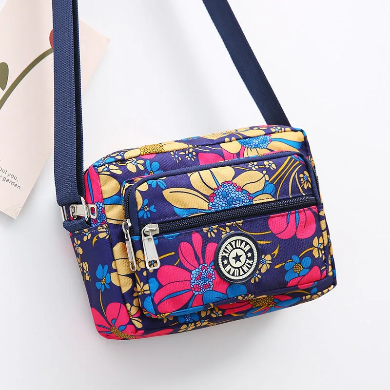 Women's Oxford Cloth Mother Flower Canvas Stall Crossbody Bags