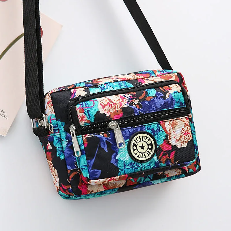 Women's Oxford Cloth Mother Flower Canvas Stall Crossbody Bags