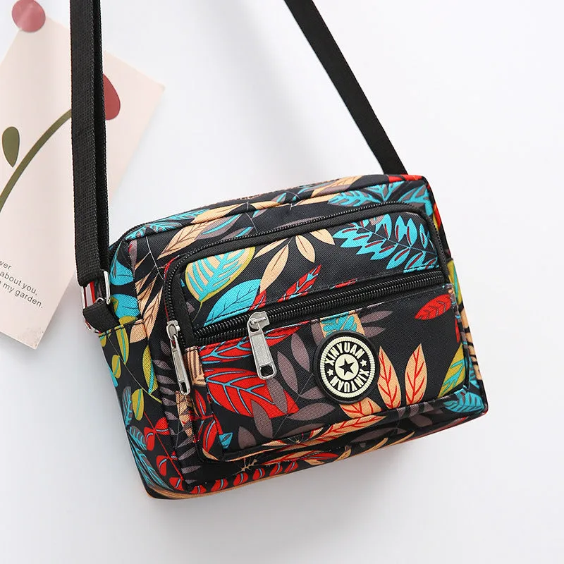 Women's Oxford Cloth Mother Flower Canvas Stall Crossbody Bags