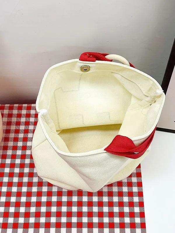 Women's Portable Mummy Canvas Shopping Cute Lunch Bags