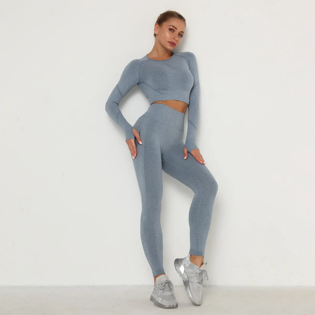 Women's  Seamless Breathable Long Sleeve Yoga Sportswear