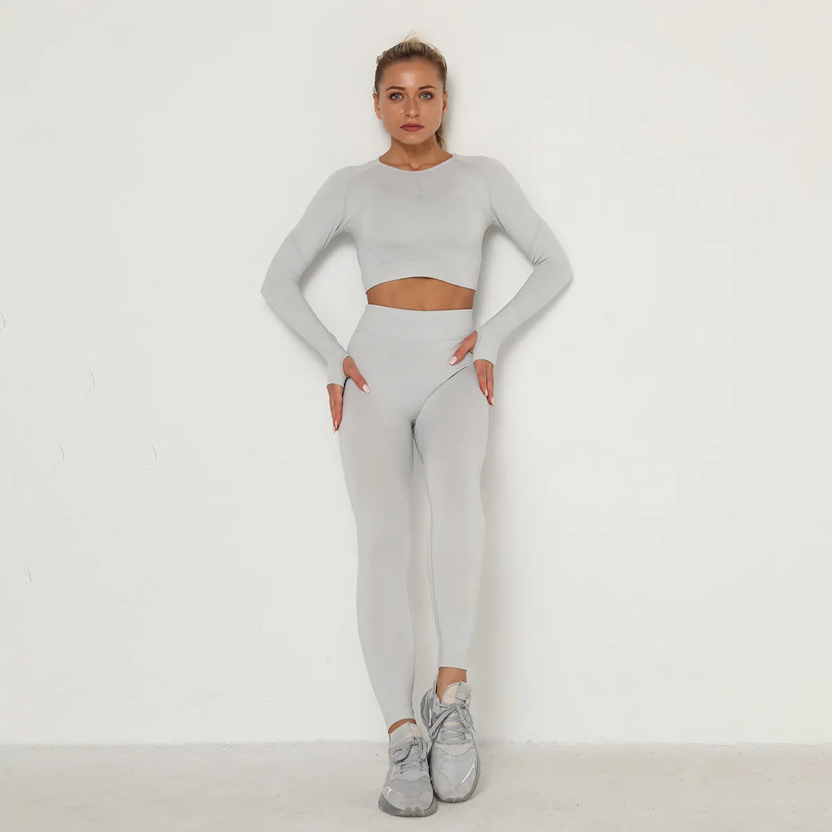 Women's  Seamless Breathable Long Sleeve Yoga Sportswear