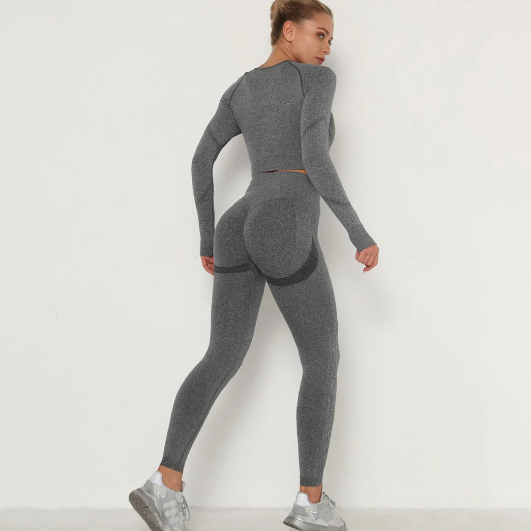 Women's  Seamless Breathable Long Sleeve Yoga Sportswear