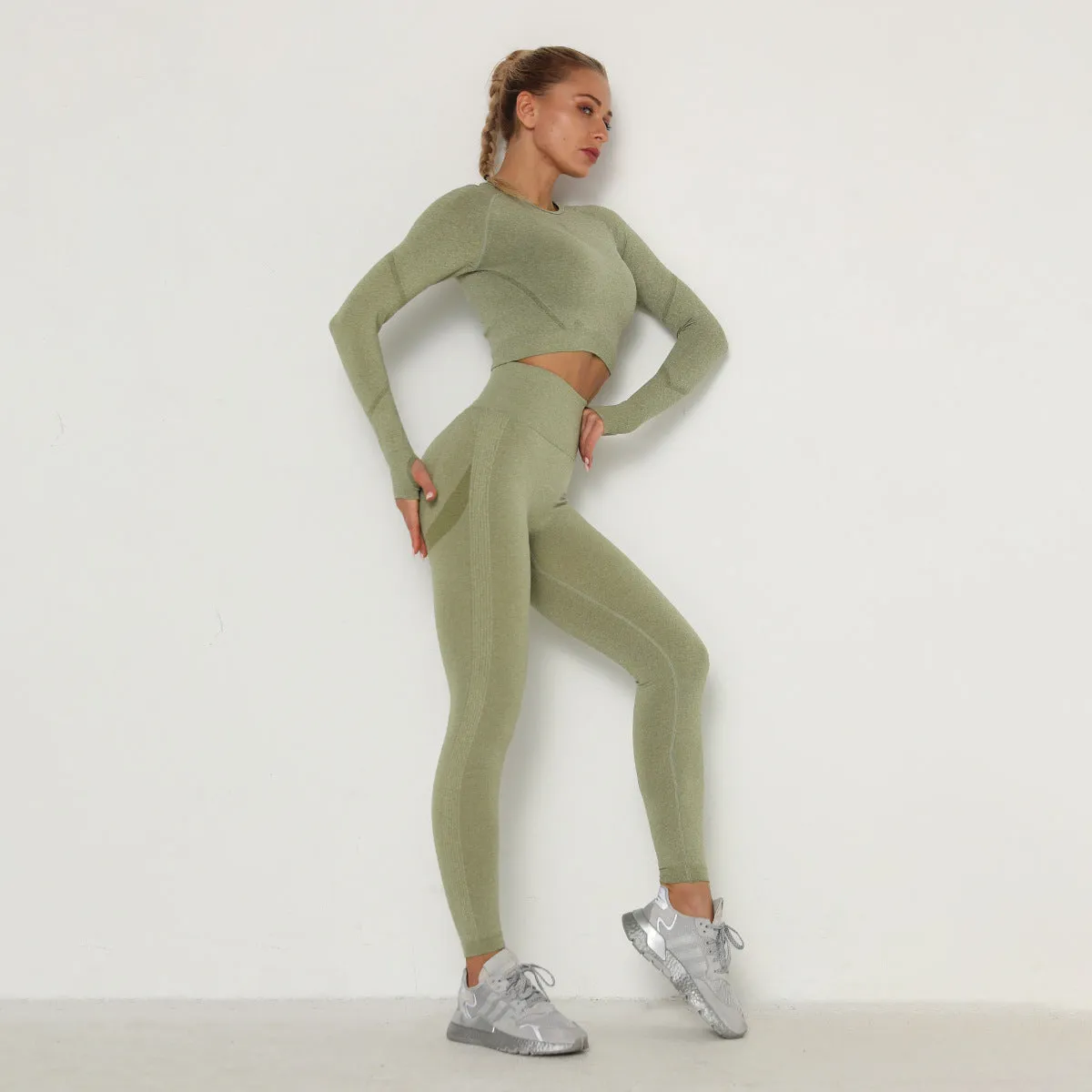 Women's  Seamless Breathable Long Sleeve Yoga Sportswear