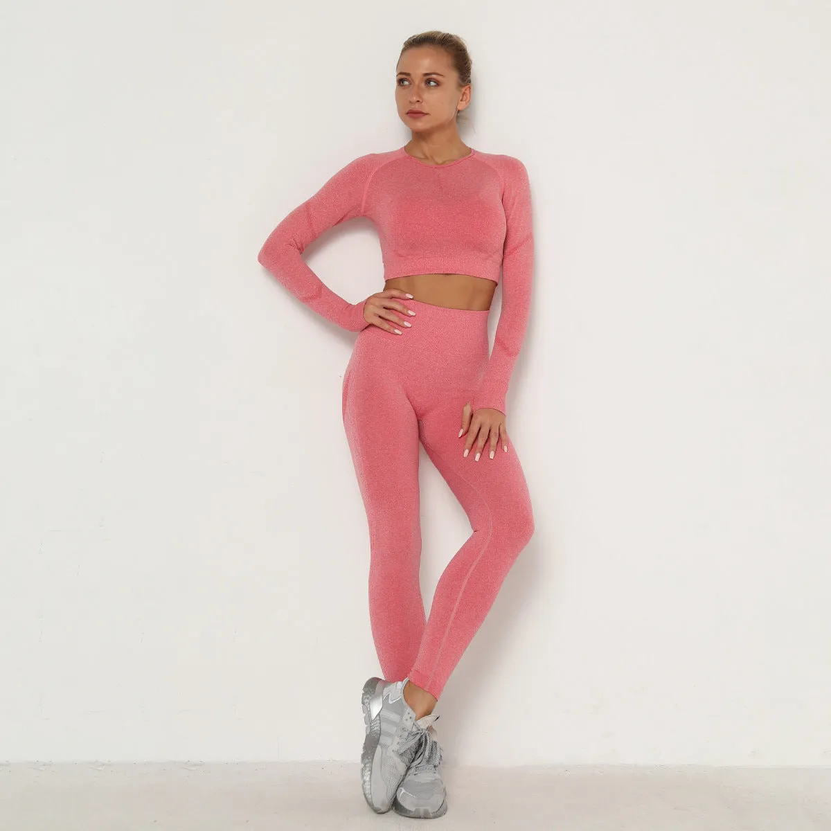 Women's  Seamless Breathable Long Sleeve Yoga Sportswear
