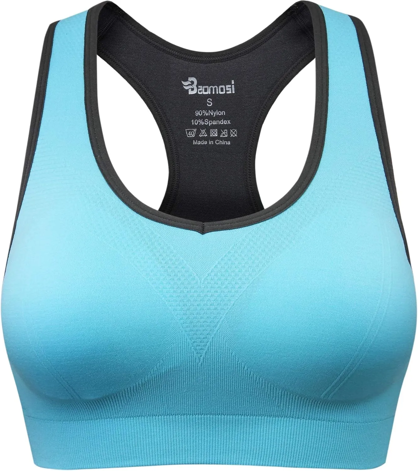 Women's Seamless Racerback Sports Bra High Impact Support Yoga Gym Workout Fitness