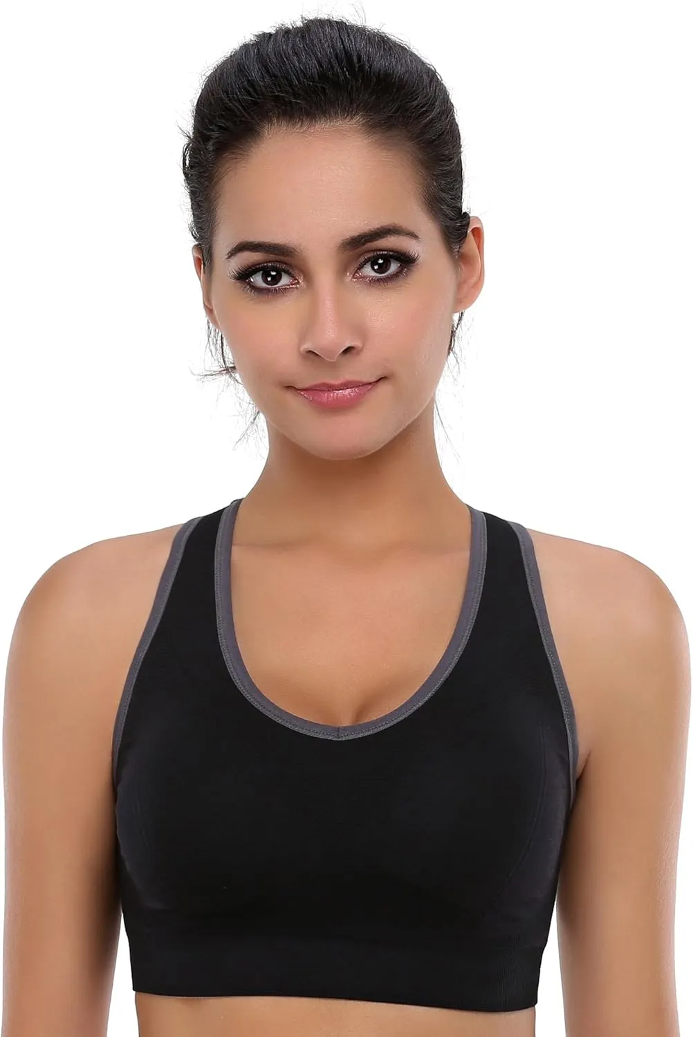 Women's Seamless Racerback Sports Bra High Impact Support Yoga Gym Workout Fitness