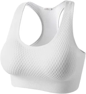 Women's Seamless Sports Bras-Padded High Impact Support Workout Bra Tops for Yoga Gym Fitness (2 Pcs)