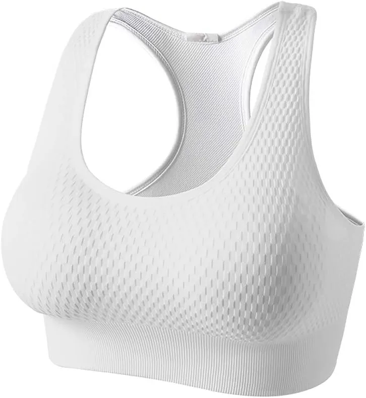 Women's Seamless Sports Bras-Padded High Impact Support Workout Bra Tops for Yoga Gym Fitness (2 Pcs)