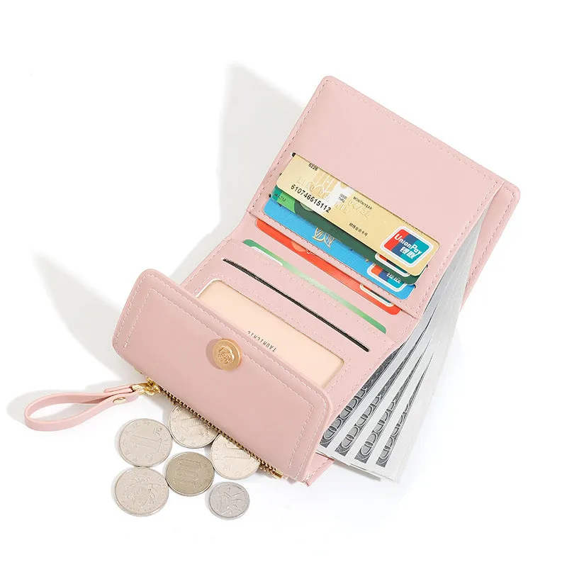 Women's Short Chic Folding Minimalist Credentials Ladies Wallets