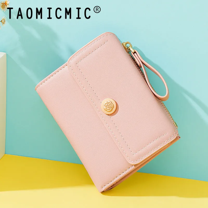 Women's Short Chic Folding Minimalist Credentials Ladies Wallets