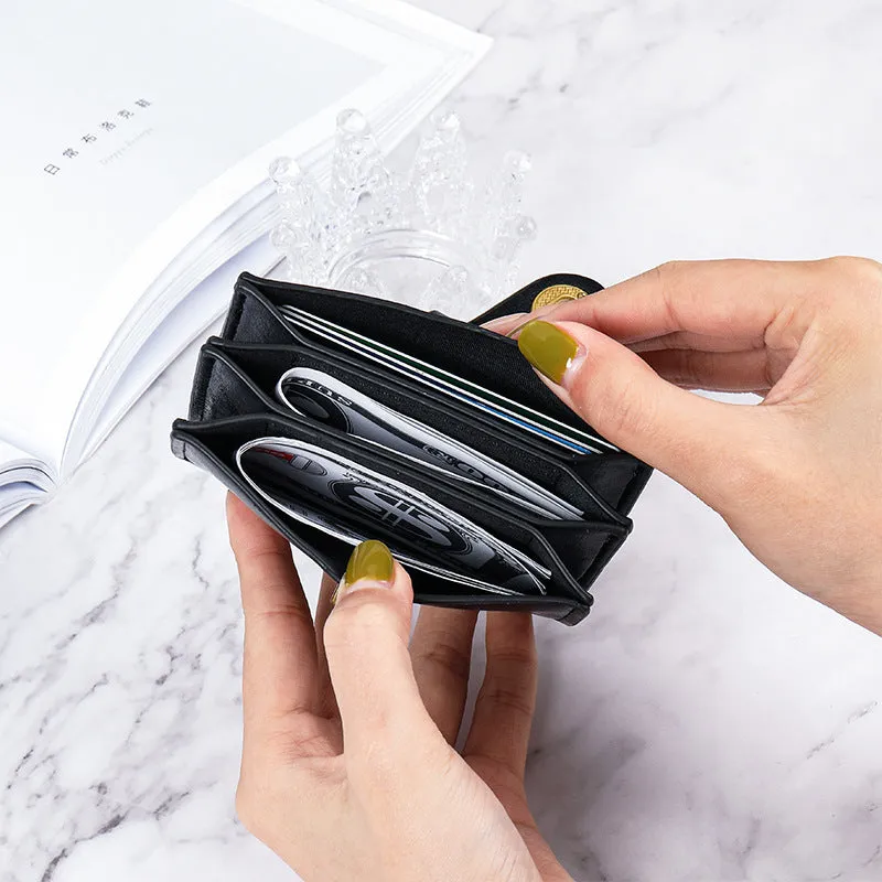 Women's Short Solid Color Minimalist Thin Multiple Ladies Wallets