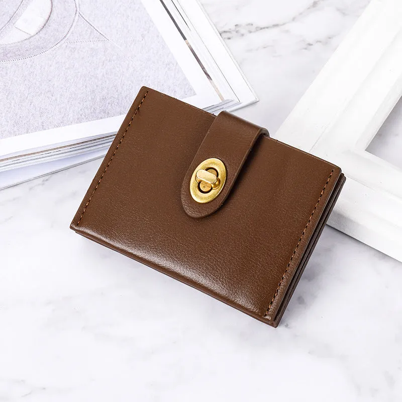 Women's Short Solid Color Minimalist Thin Multiple Ladies Wallets