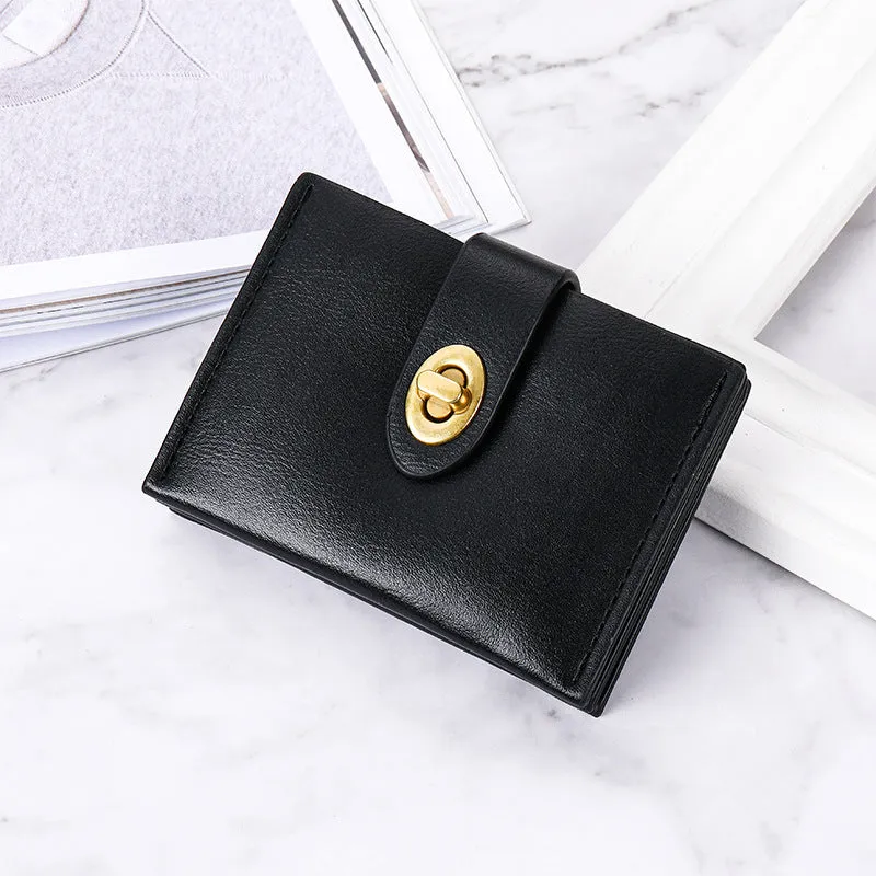Women's Short Solid Color Minimalist Thin Multiple Ladies Wallets