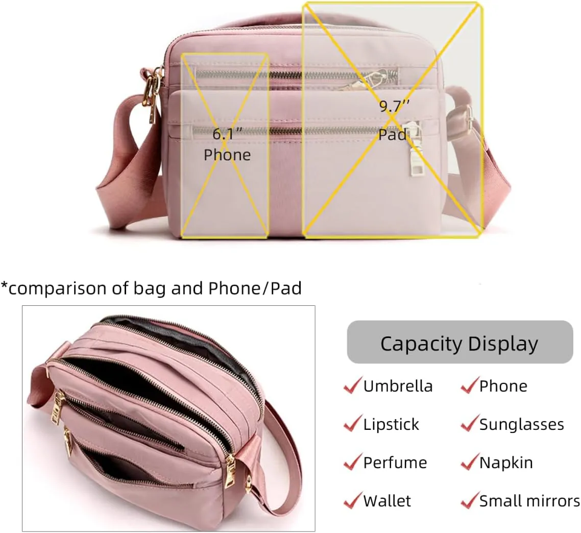 Women's Shoulder Bag, Handbag Large Capacity, Simple Casual, Commuter Bag Multi Pocket, Lightweight Crossbody Bag