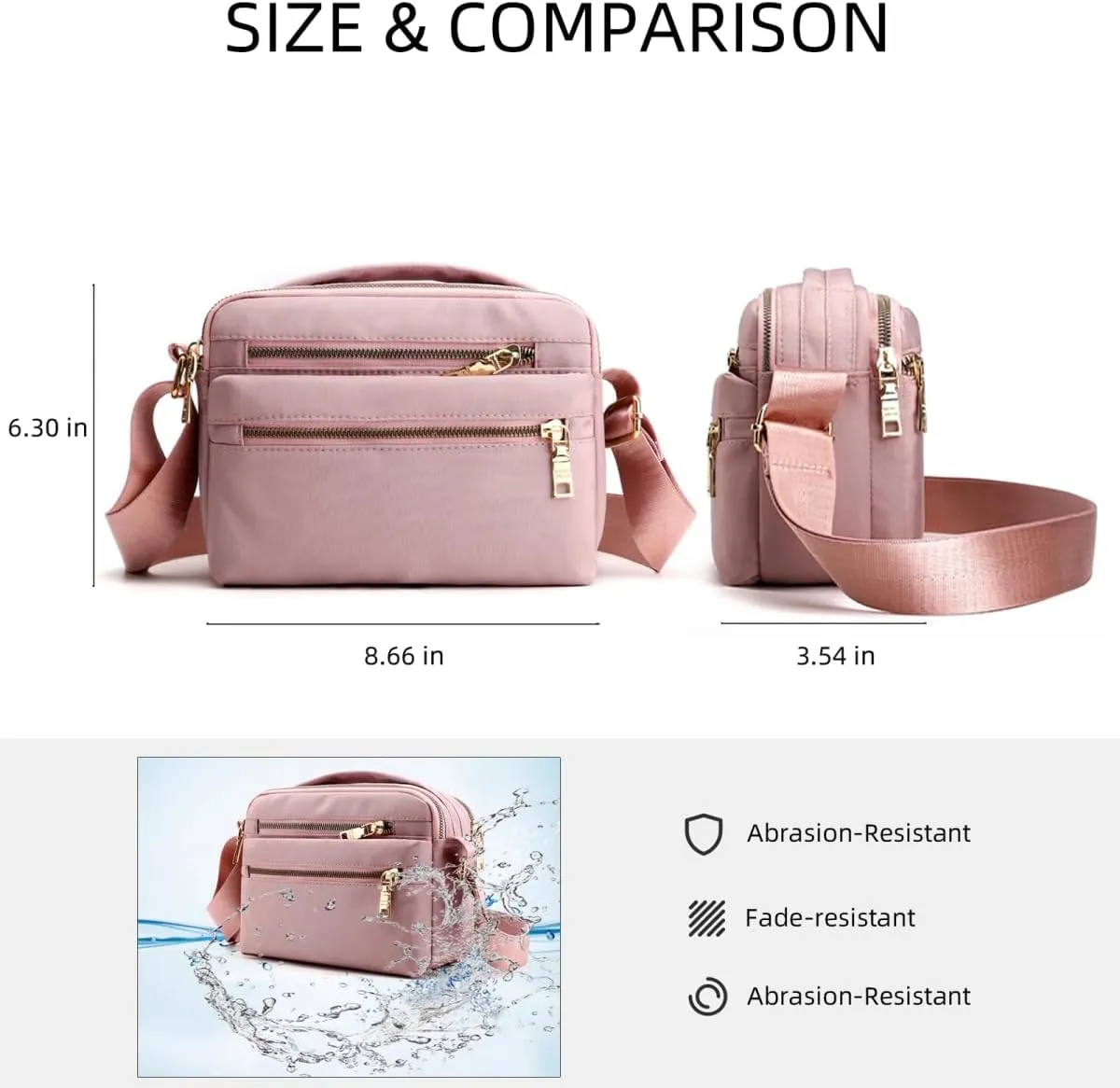 Women's Shoulder Bag, Handbag Large Capacity, Simple Casual, Commuter Bag Multi Pocket, Lightweight Crossbody Bag