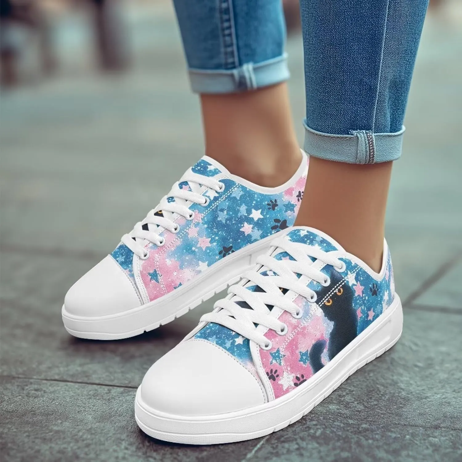 Women’s Slip on Canvas Shoes Classic Arch Support Sneakers Loafers Shoes Casual Fashion Low-Top Slip Ons US 5.5-13.5