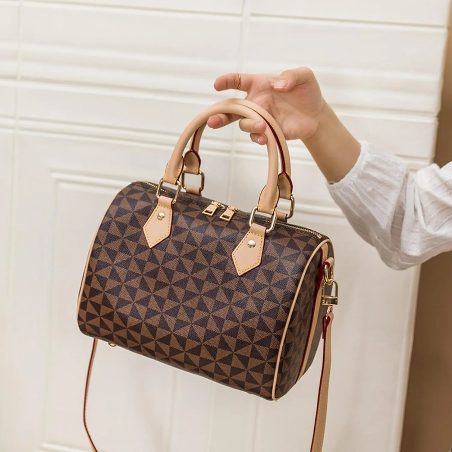 Women’s Top Handle Bag, Fashionable Crossbody Purse, Large Cute Satchel Handbag