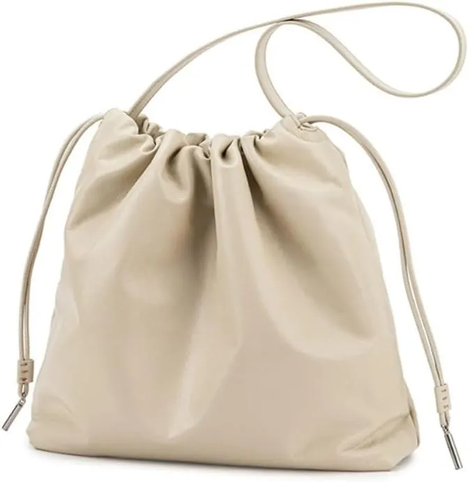 Women's Top Layer Cowhide Leather Cloud Bag Minimalist Large Capacity Shoulder Crossbody Bag Chic Stylish Versatile