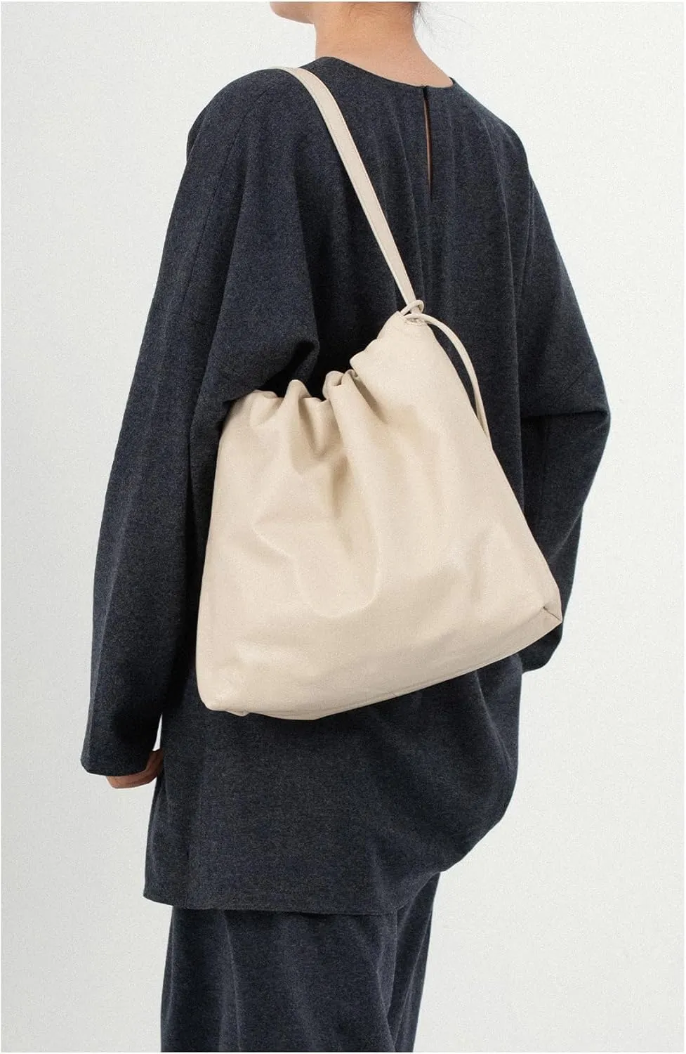 Women's Top Layer Cowhide Leather Cloud Bag Minimalist Large Capacity Shoulder Crossbody Bag Chic Stylish Versatile