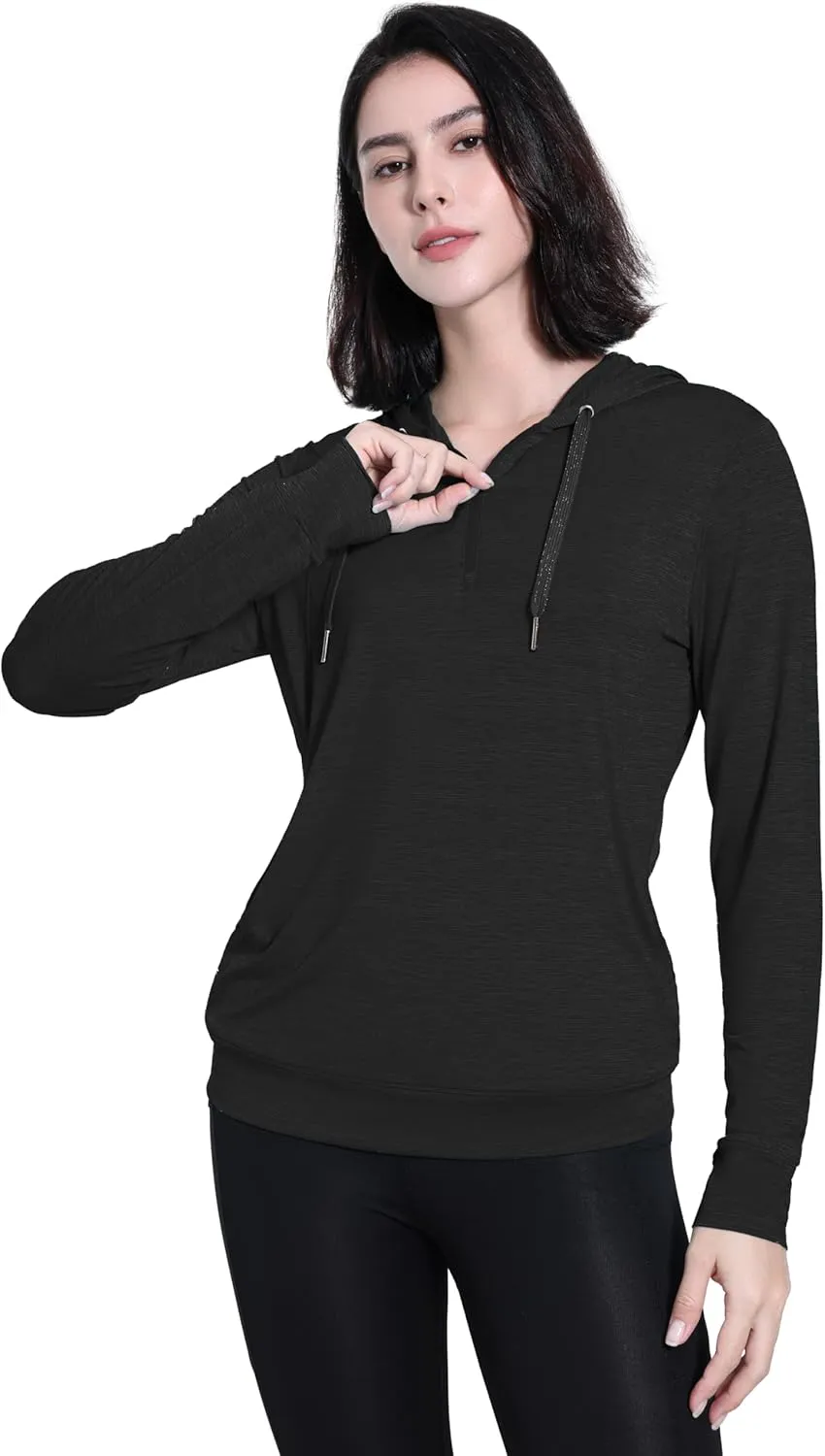 Womens UPF 50  1/4 Zip Pullover Hoodie Lightweight UV Shirt Long Sleeve Outdoor Athletic Tops with Pocket