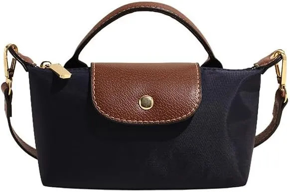 Women's Vintage Nylon Handbag – Elegant Soft Shoulder Bag with Crossbody Strap Lightweight Purse for Casual Daily Use