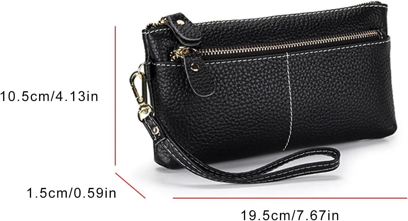 Women's Wallet, Leather Large Capacity Zip Around Wallet Ladies Travel Purse Wristlet Wristband wallet handbag