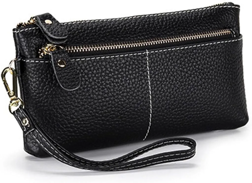 Women's Wallet, Leather Large Capacity Zip Around Wallet Ladies Travel Purse Wristlet Wristband wallet handbag