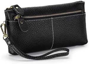 Women's Wallet, Leather Large Capacity Zip Around Wallet Ladies Travel Purse Wristlet Wristband wallet handbag