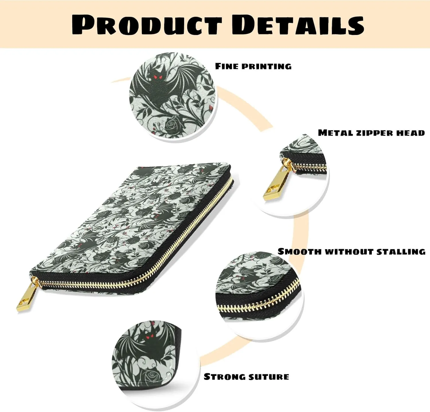 Womens Wallet PU Leather Long Purse Credit Card Clutch with Zipper Coin Purse
