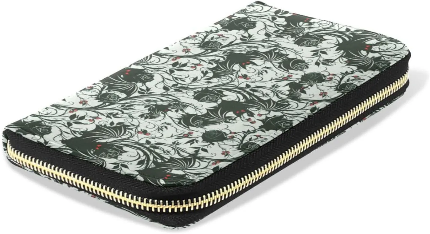 Womens Wallet PU Leather Long Purse Credit Card Clutch with Zipper Coin Purse