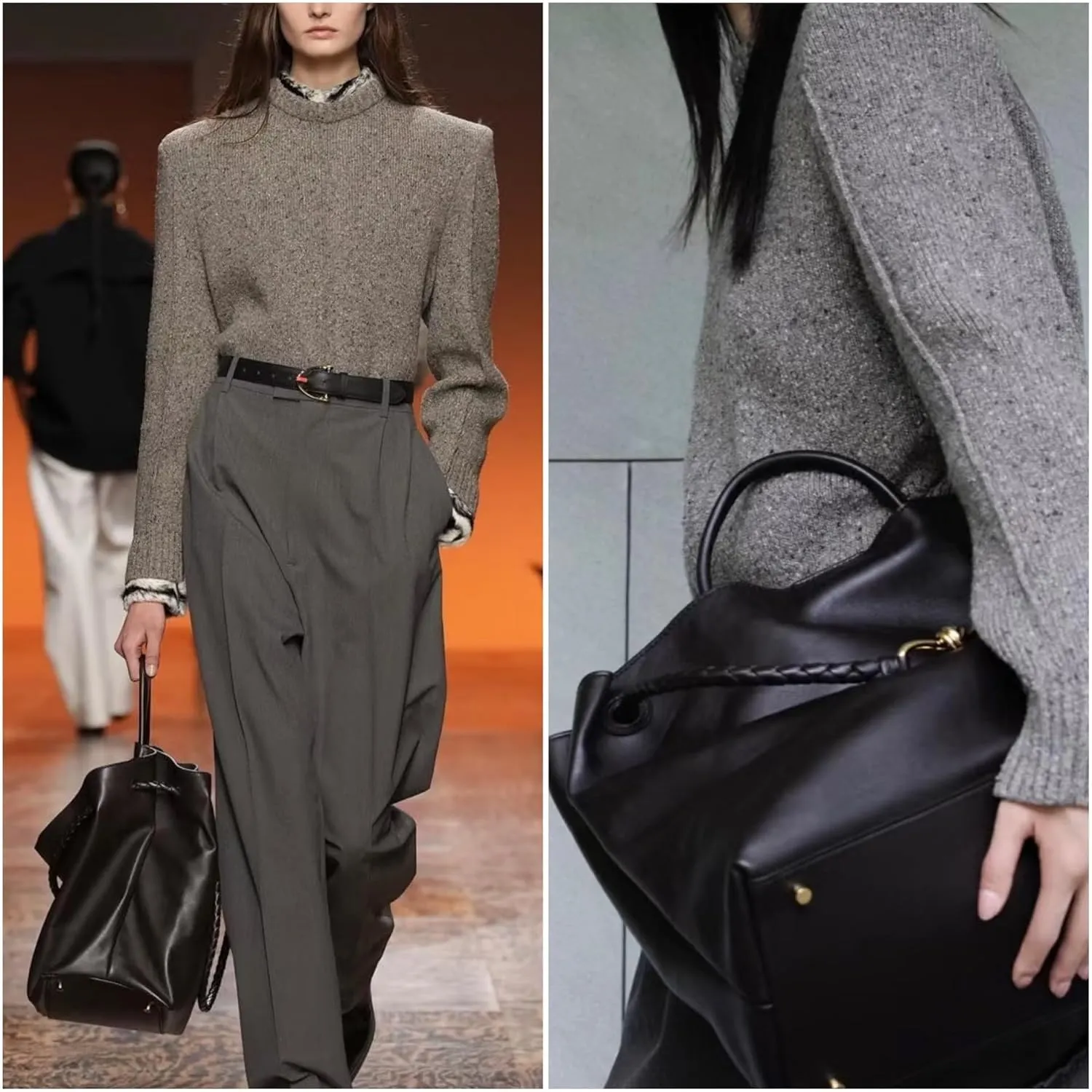 Women's Woven Bags, Crossbody Bags Fashion Women's Leather Tote Bag - Medium Crossbody with Bow, Trendy Handbags