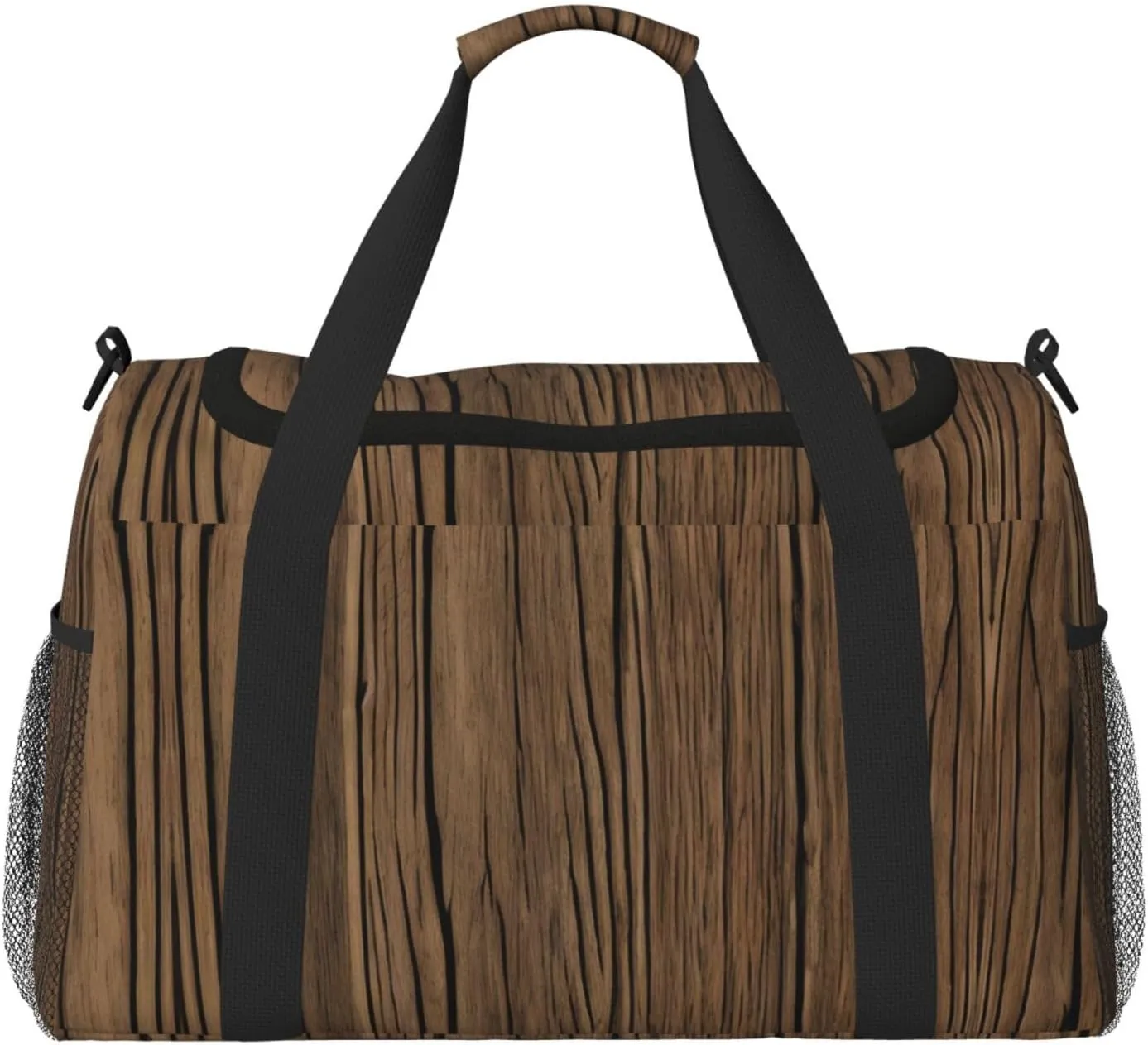 Wood Grain Travel Tote Bag â€“ Large Reusable Shopping Bag, Vacation Tote, Sports Duffel Bag with Adjustable Crossbody Strap