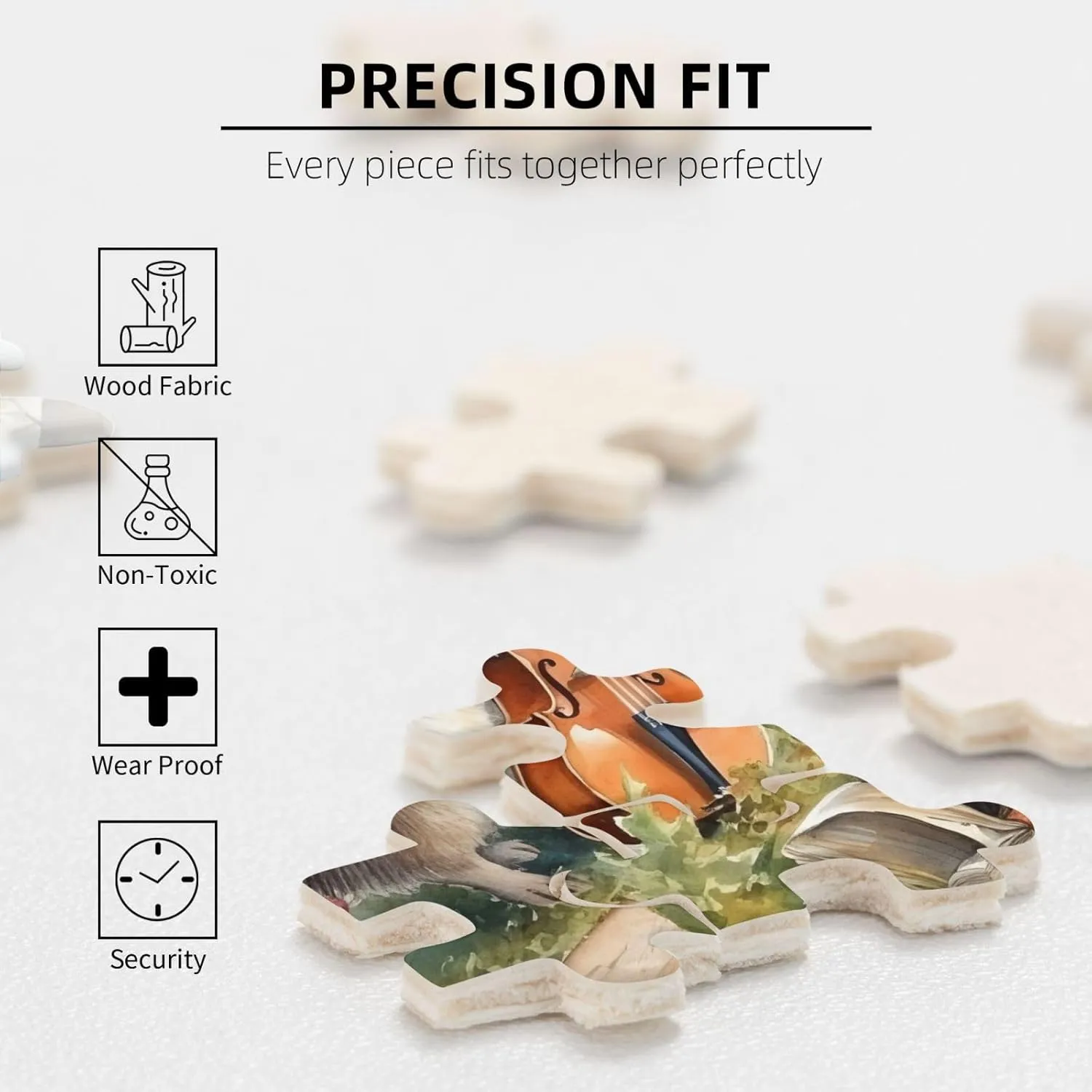 Wooden Jigsaw Puzzles 500 Pieces Funny Forest Hedgehog Musical Puzzle Leisure for Adults Jigsaw Challenging Creative Educational Intellectual Decompressing Family Games Toy Gift