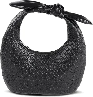 Woven Clutch Purses for Women, Summer Beach Bag, Bow Knot Dumpling Evening Handbags for Party Wedding