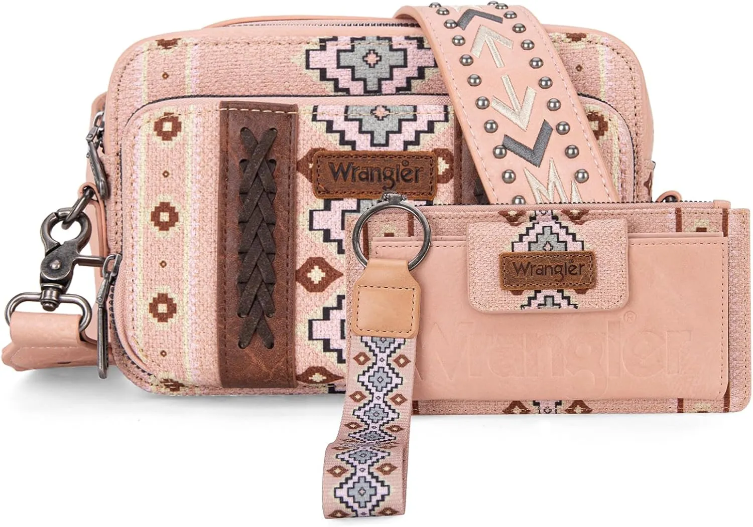 Wrangler Boho Aztec Crossbody Bag With Wallet for Women