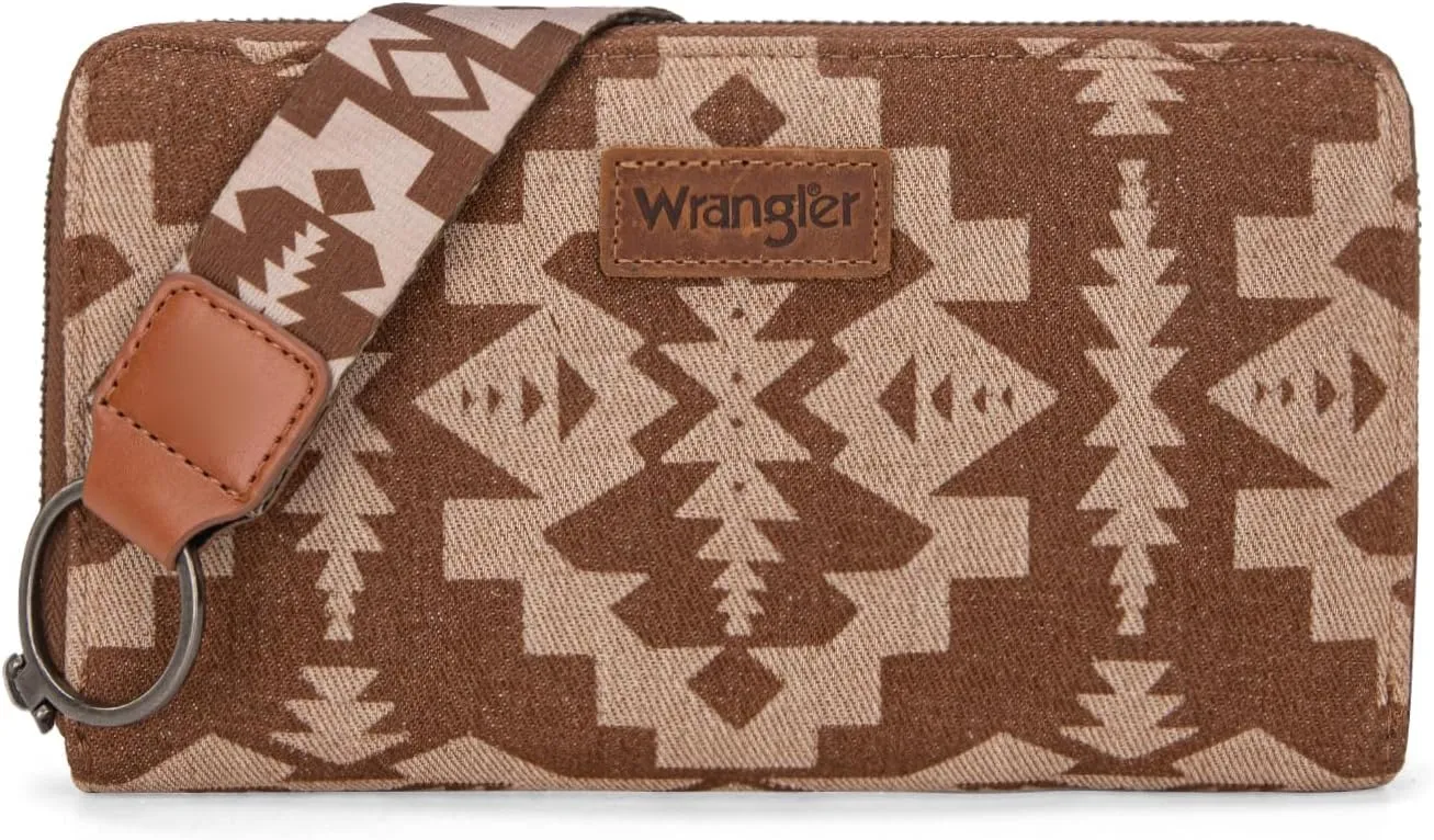 Wrangler Wallet Wristlet Aztec Clutch Long Purse Boho Credit Card Holder Wallet