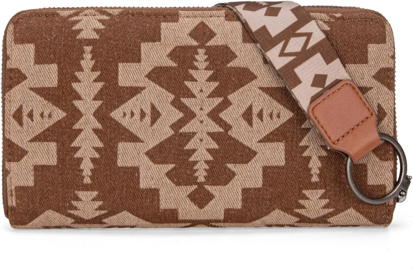 Wrangler Wallet Wristlet Aztec Clutch Long Purse Boho Credit Card Holder Wallet