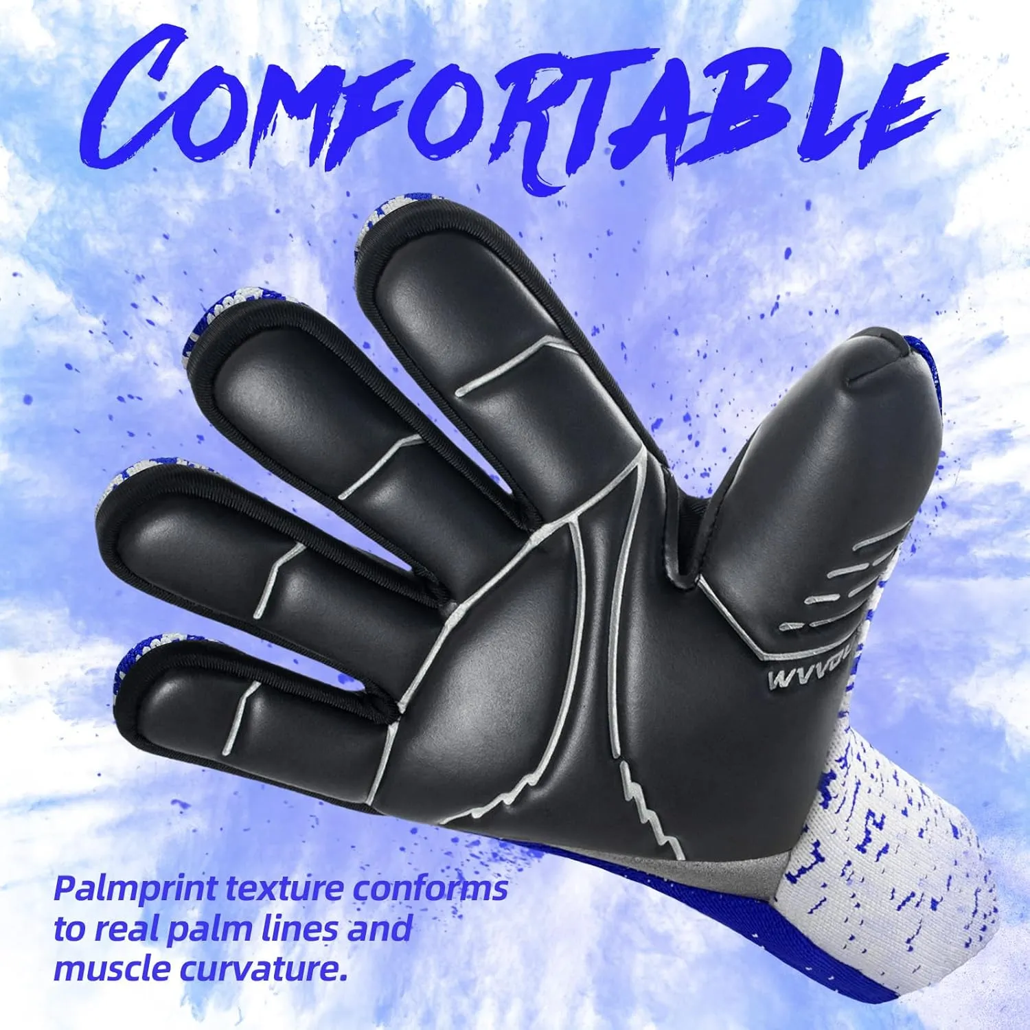WVVOU Soccer Goalie Gloves Youth Adults, High Performance Goalkeeper Gloves, Breathable Soccer Gloves, 4 3mm Super Grip for The Toughest Saves