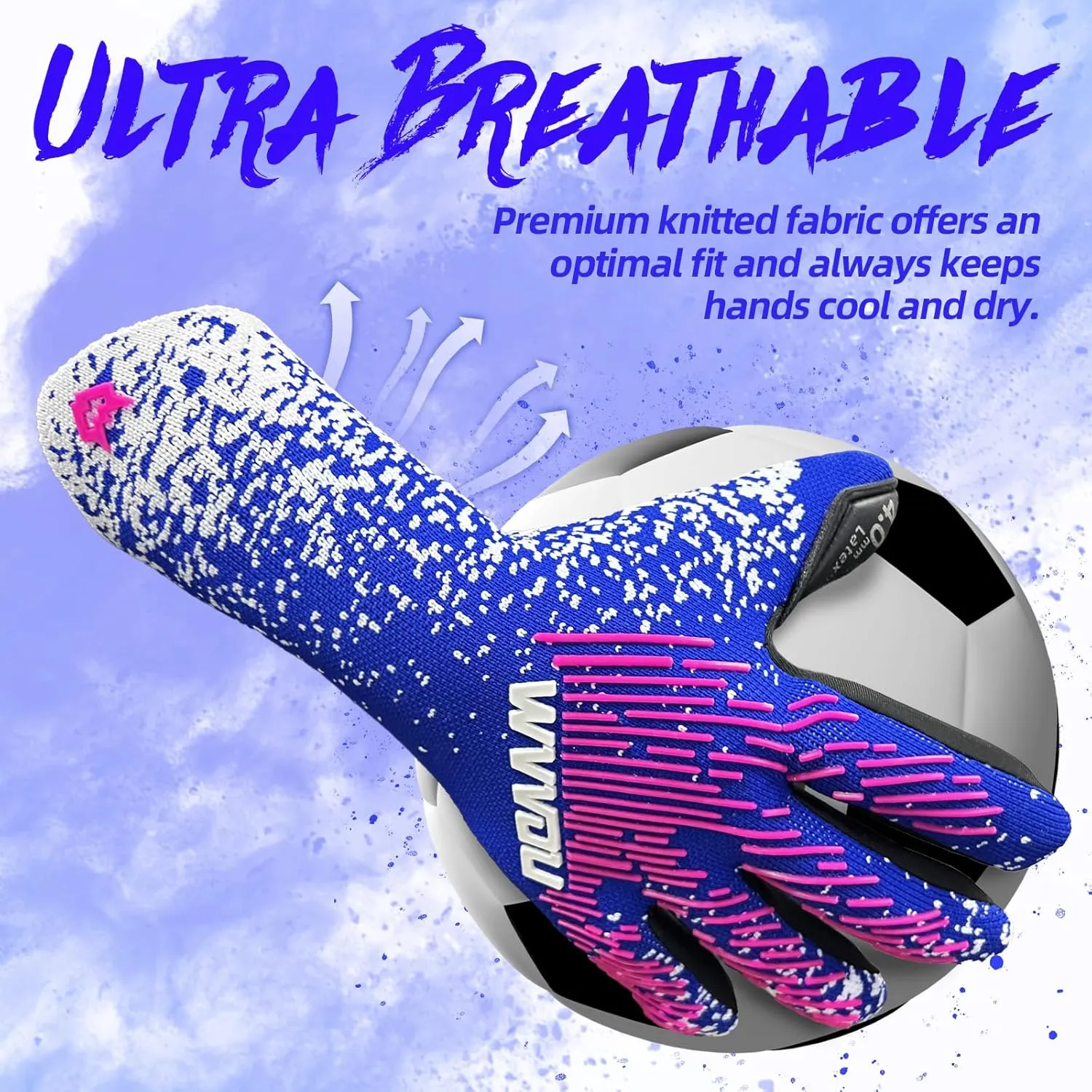 WVVOU Soccer Goalie Gloves Youth Adults, High Performance Goalkeeper Gloves, Breathable Soccer Gloves, 4 3mm Super Grip for The Toughest Saves