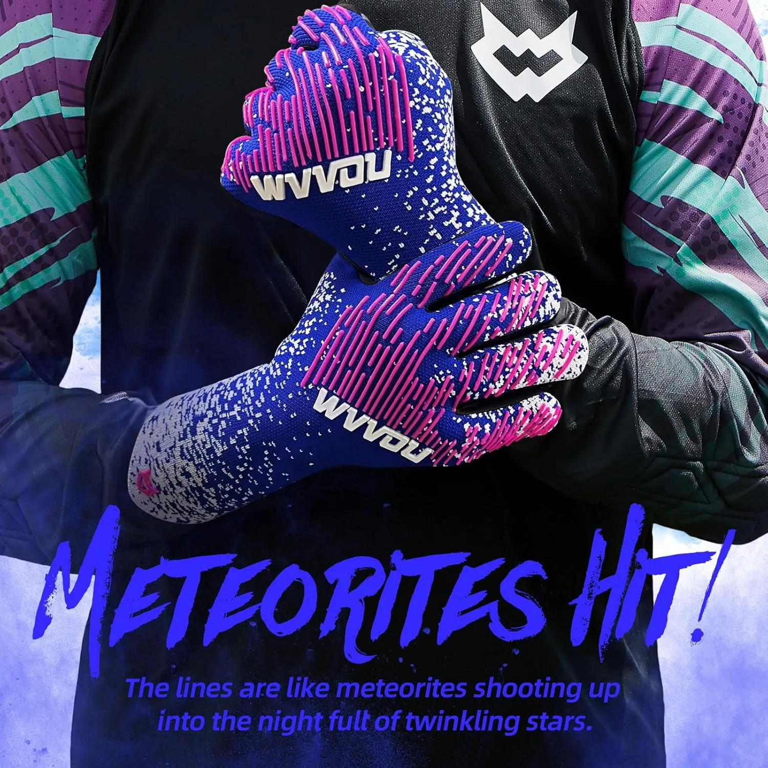 WVVOU Soccer Goalie Gloves Youth Adults, High Performance Goalkeeper Gloves, Breathable Soccer Gloves, 4 3mm Super Grip for The Toughest Saves