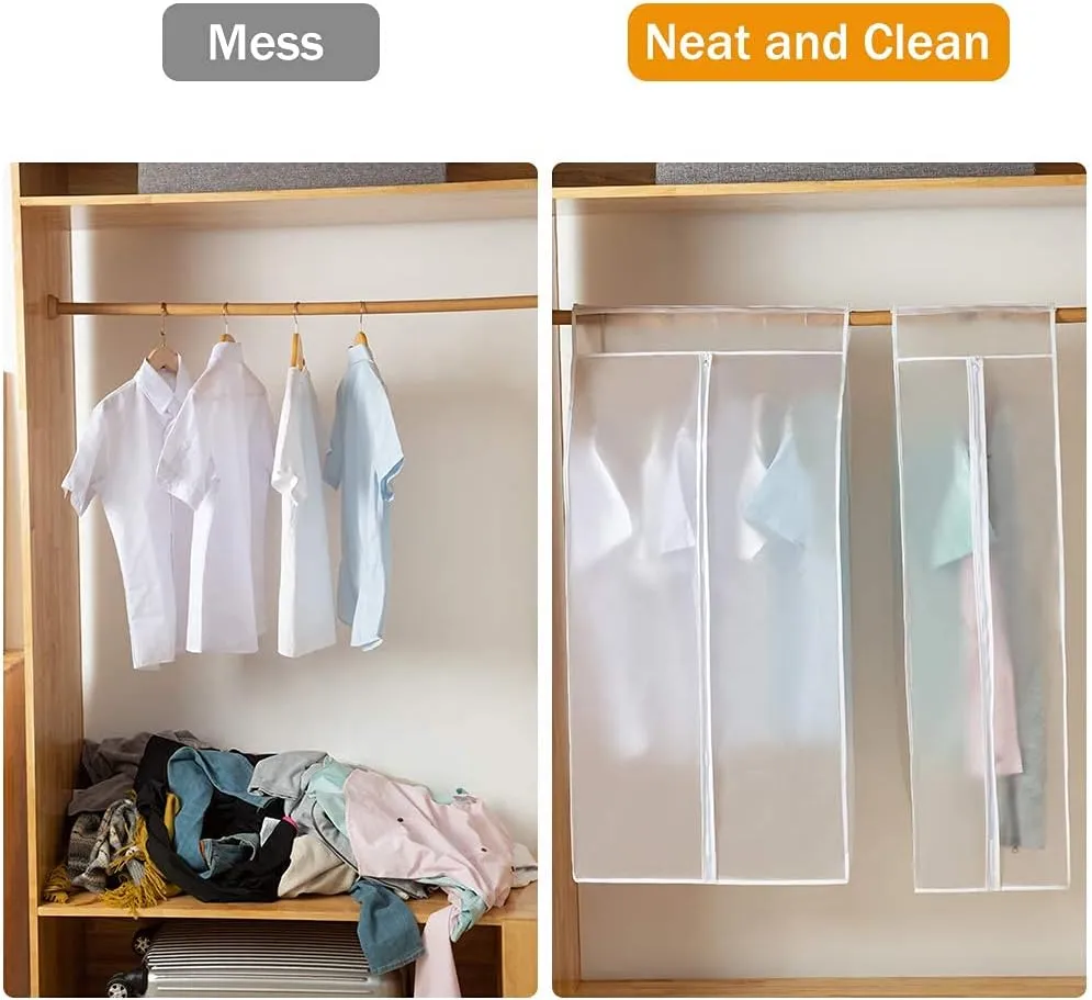 XIAKE Garment Bags M/oth-proof Dust Cover Coat Hanging Clothes Storage Bag Premium Thickened Clothing Organizer Moisture-proof Dust-proof Clothes Cover