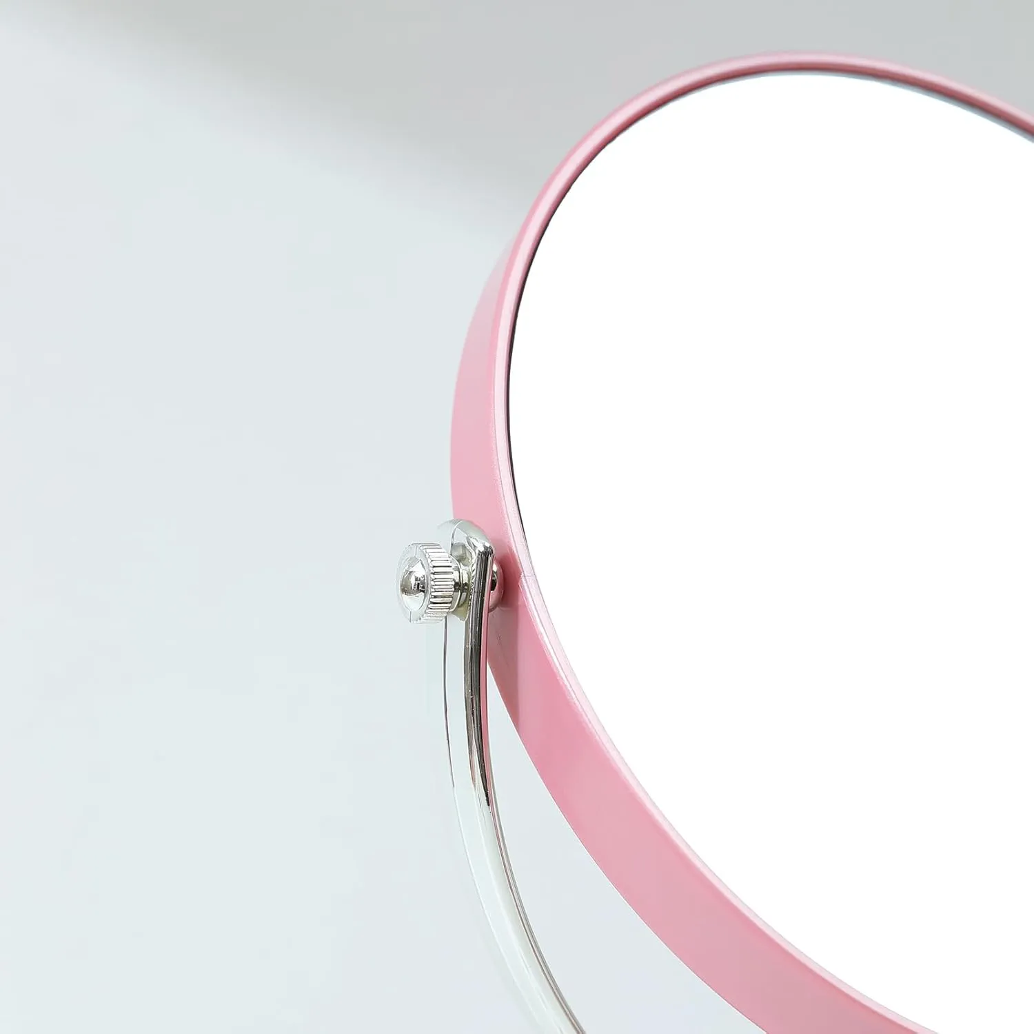 XPXKJ 6-Inch Mirrors Tabletop Vanity Makeup Mirror Two-Sided Swivel with Diamond Desk Mirror One Side 3X Magnification (Diamond Pink)