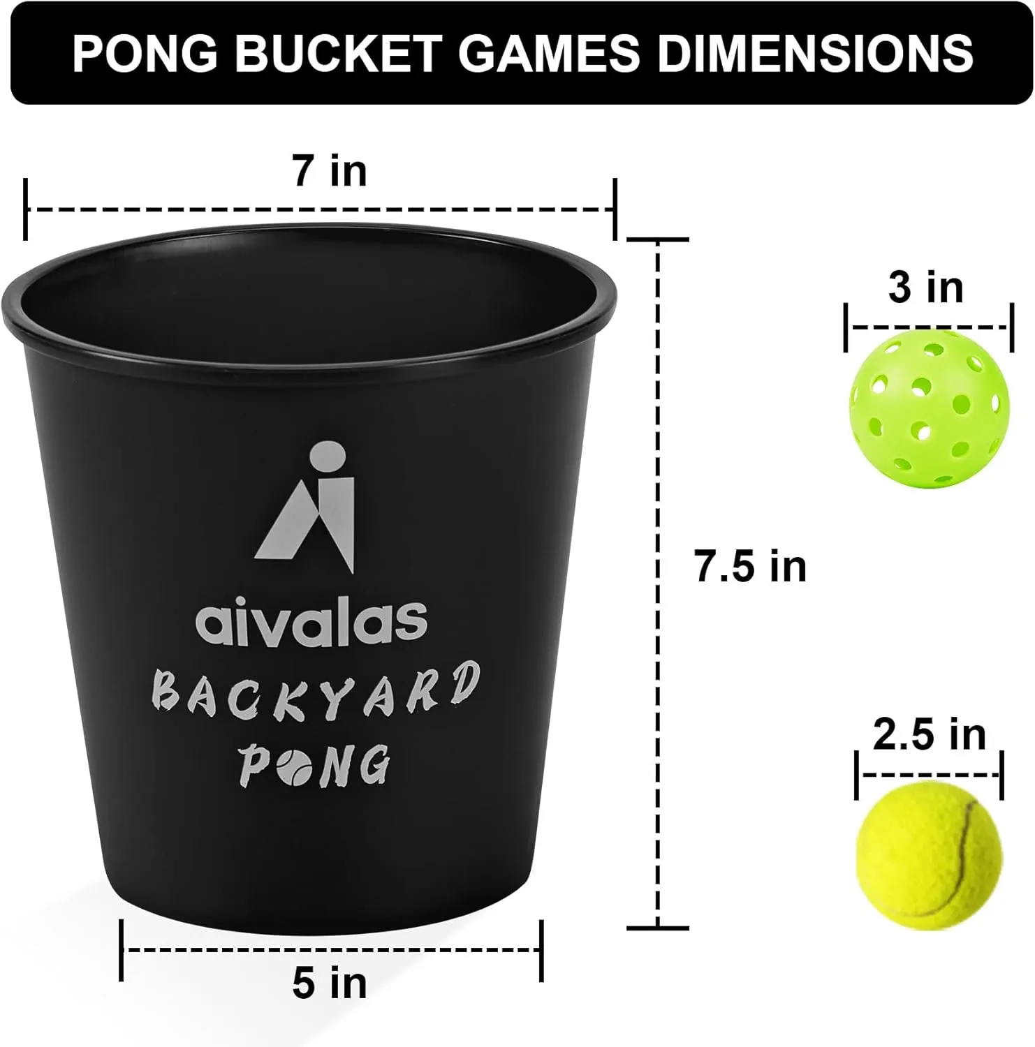 Yard Pong Outdoor Games, Giant Yard Games Set with 12 Buckets and Balls for Adults and Family, Toss Game Throwing Games for Beach, Camping, Lawn and Backyard