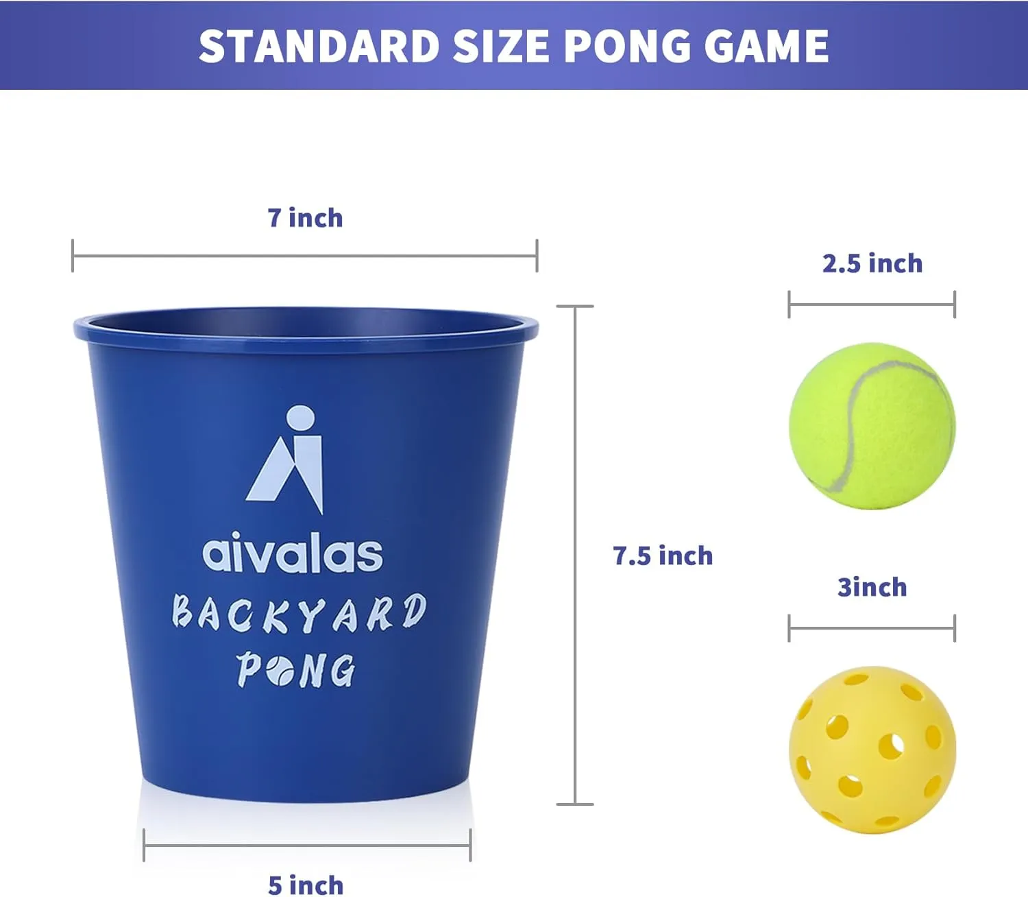 Yard Pong Outdoor Games, Giant Yard Games Set with 12 Buckets and Balls for Adults and Family, Toss Game Throwing Games for Beach, Camping, Lawn and Backyard