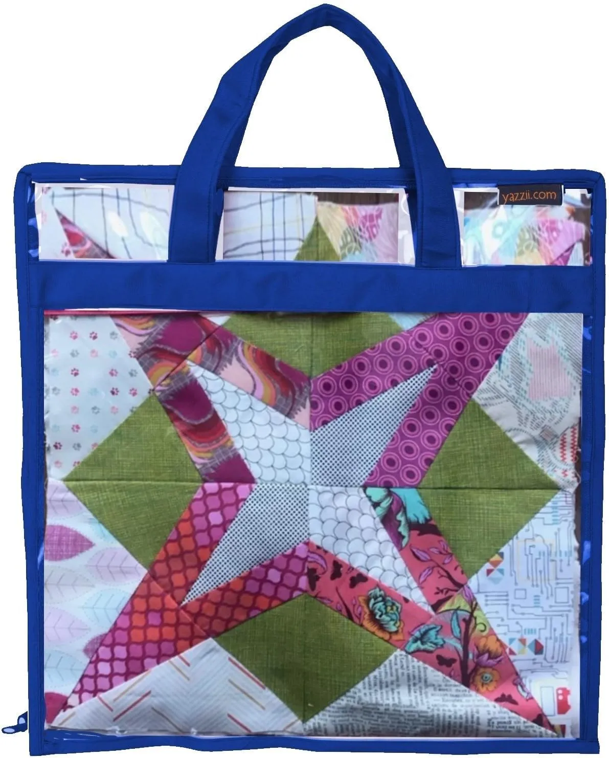 Yazzii Quilt Block Carry Case - Portable Storage Bag Organizer - Storage Organizer for Quilting, Patchwork, Embroidery, Needlework, Papercraft & Beading - Royal Blue